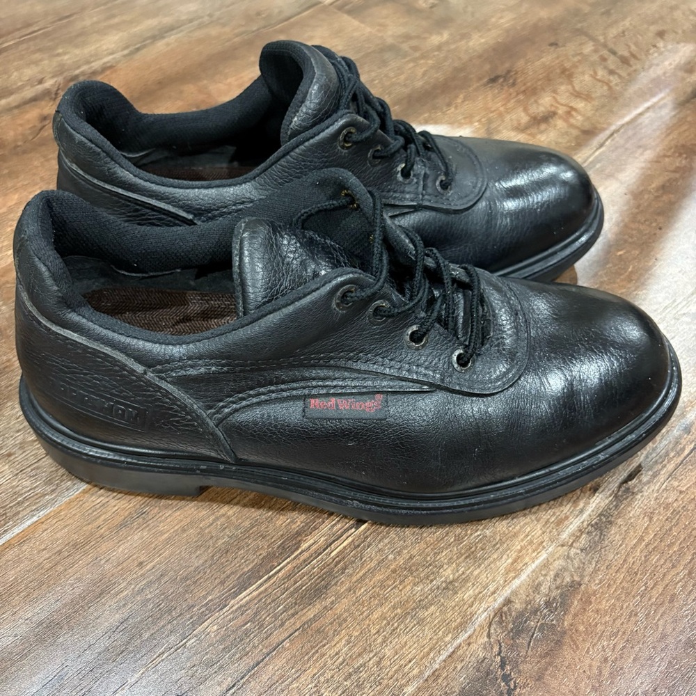 Red Wing Shoes Steel Toe Work Oxfords Black Leather USA Size 9.5